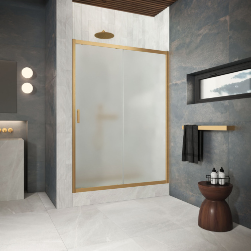 Душевая дверь Vegas-Glass ZP Protec ZP Protec h1900 110 03 10 110х190 стекло матовое профиль золото матовое
