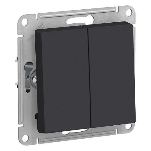 Выключатель 2-клавишный с самовозвратом Systeme Electric AtlasDesign (АтласДесигн) ATN001017