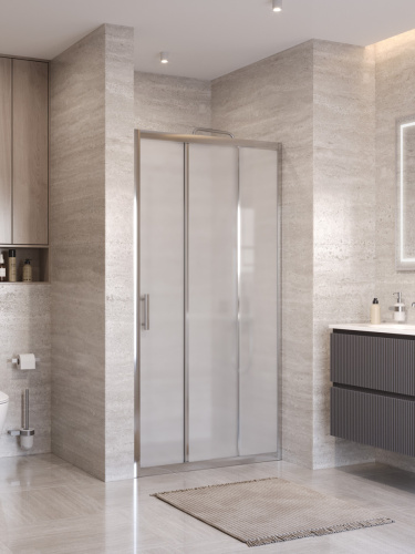 Душевая дверь BelBagno UNO-195 UNO-195-BF-3-90-P-Cr 90х195 стекло рифленое профиль хром