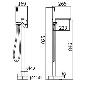 Смеситель Mariner Logica LOG0090-CR напольный хром - фото 2