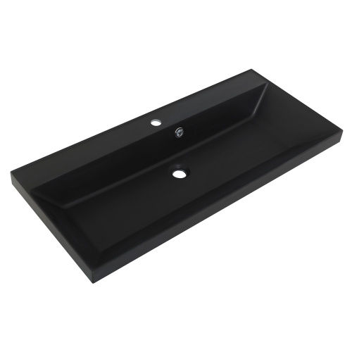 Раковина из искусственного камня BelBagno BB800/450-LV-ART-AST-NERO 80х45 накладная цвет черный матовый