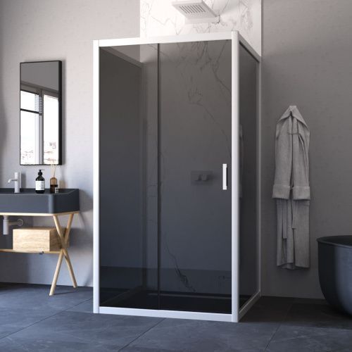 Душевой уголок Vegas-Glass ZP-U TUR+NOVO ZP-U NOVO h2000 120*100 01 07 120х100 стекло тонированное профиль белый без поддона