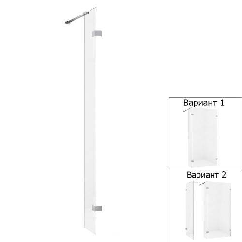 Душевая перегородка New Trendy EVENTA Chrome EXK-4641 43х200 стекло прозрачное профиль хром глянцевый