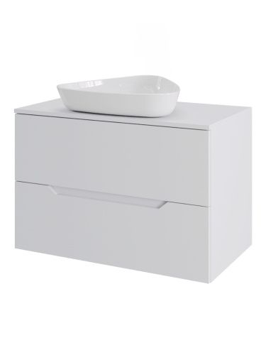 Тумба с раковиной Orange Line Li-70TuwMDF+B07-500W 70х46х69 подвесная цвет белый матовый
