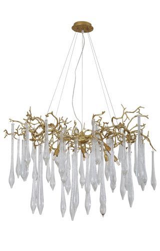 Люстра подвесная Crystal Lux Reina (Реина) REINA SP8 D1000 GOLD PEARL