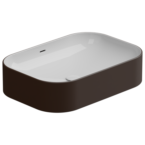 Раковина GSG Ceramic Design Easy 60см EALAVTP60BI000/035 накладная цвет белый/коричневый