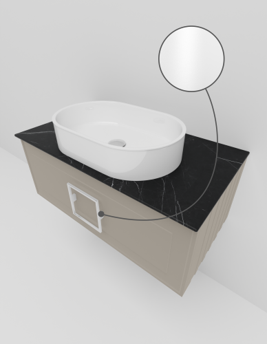 Тумба со столешницей La Fenice CUBO NFNC-01-CUB-C-90-2-GB 90х36х49 подвесная цвет бежевый