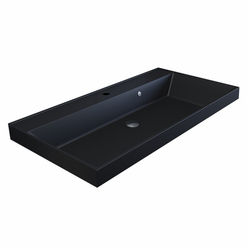 Раковина Uperwood Classic Quartz 90 см 291030011 полувстраиваемая цвет черный