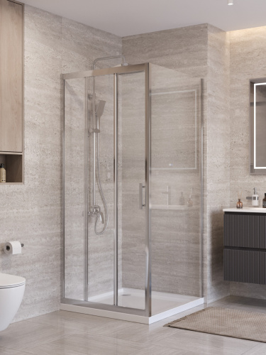 Душевой уголок BelBagno UNO-195 UNO-195-AHF-31-100/70-C-Cr 100х70 стекло прозрачное профиль хром без поддона