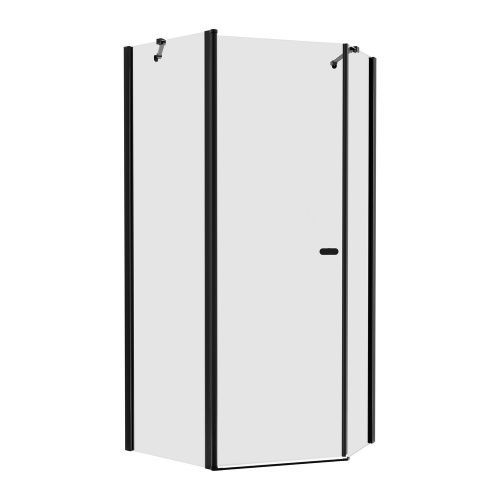 Душевой уголок New Trendy NEW SOLEO Black K-0614 100х80 стекло прозрачное профиль черный без поддона