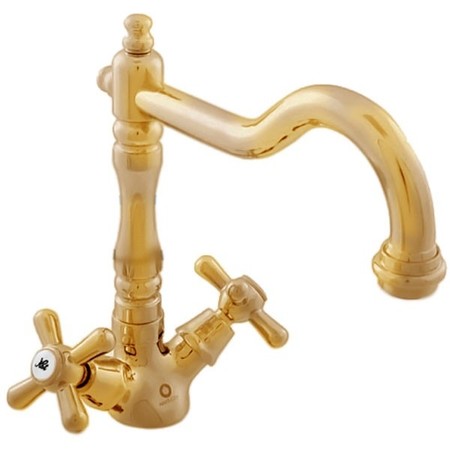 Смеситель RavSlezak MORAVA RETRO MK121.5/8Z на раковину золото