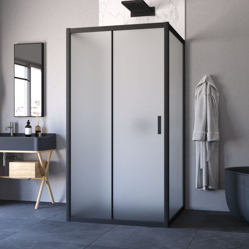 Душевой уголок Vegas-Glass ZP-U TUR+NOVO ZP-U NOVO h2000 100*100 02М 10 100х100 стекло матовое профиль черный без поддона