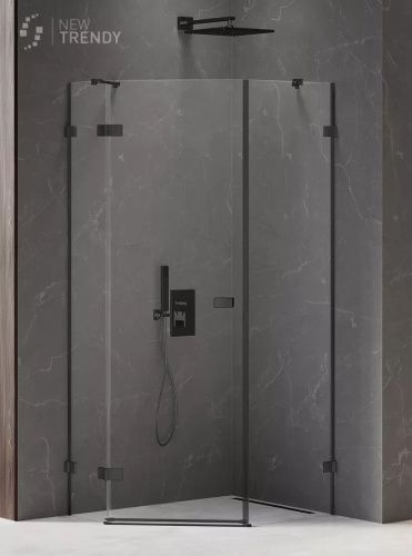 Душевой уголок New Trendy AVEXA Black EXK-3882 100х80 стекло прозрачное профиль черный без поддона