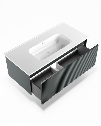 Тумба под раковину La Fenice Terra FNC-01-TER-G-100 100х46х36 подвесная цвет серый матовый