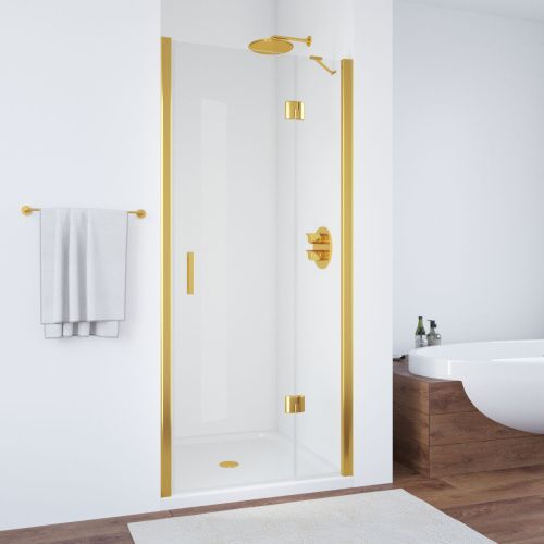 Душевая дверь Vegas-Glass AFP TUR+NOVO AFP TUR NOVO h1890 90 09 crystalvision R 90х190 стекло прозрачное профиль золото