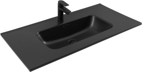 Раковина-столешница Aquanet Flat 00329256 полувстраиваемая цвет черный
