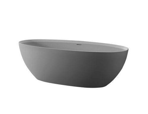 Ванна из искусственного камня Solid Surface Cezares LIBERTA CZR-LIBERTA-170-76-56-GM-SSB 170х75 отдельностоящая овальная