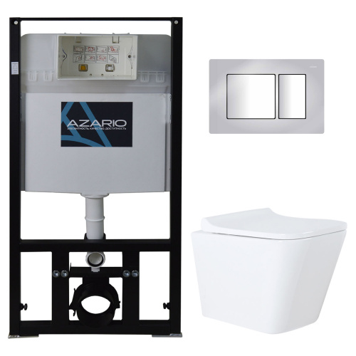 Комплект унитаз с инсталляцией с клавишей смыва Azario  AZ-8010-1000+AZ-8200-0031+AZ-0052