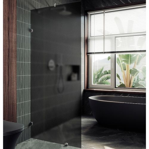 Душевая перегородка Maybah Glass MGD-273-4 100х195 стекло тонированное профиль хром