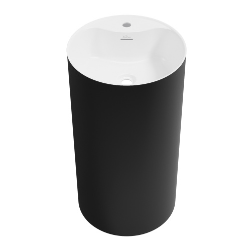 Раковина акриловая Wellsee Chalice Perfection 230616000 45х45 напольная цвет черный/белый 1 отверстие под смеситель Раковина акриловая Wellsee Chalice Perfection 230616000 45х45 напольная цвет черный/белый 1 отверстие под смеситель