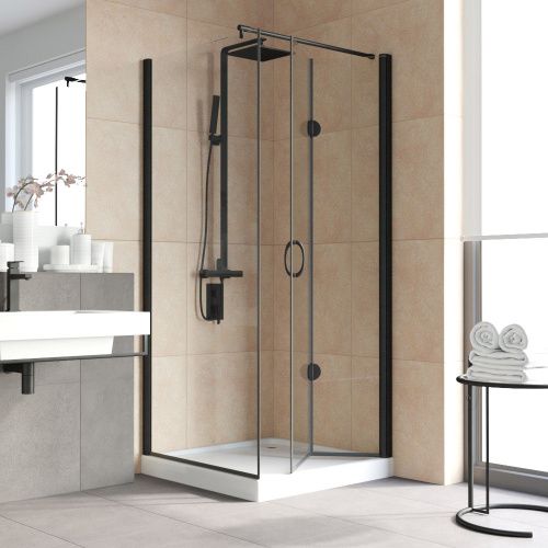 Душевой уголок Vegas-Glass GPS-Fis LUX GPS-Fis LUX 80*80 02М crystalvision R 80х80 стекло прозрачное профиль черный без поддона