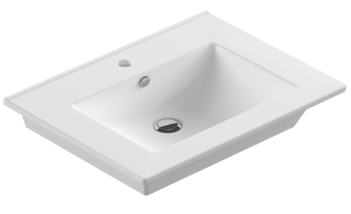Раковина Sanita Luxe Quadro 75 см WB.FN/Quadro/75-C/WHT.G/S1 накладная цвет белый