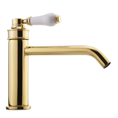 Смеситель Migliore ERMITAGE MINI 28578 на раковину белый/золото