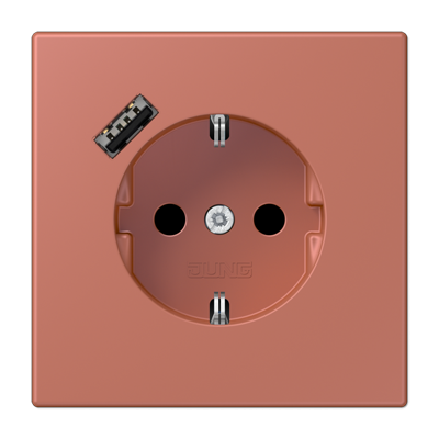 Розетка 2K+З USB Typ A Jung Les Couleurs Le Corbusier (Лес Цоулеурс Ле Цорбусиер) LC1520-18A236