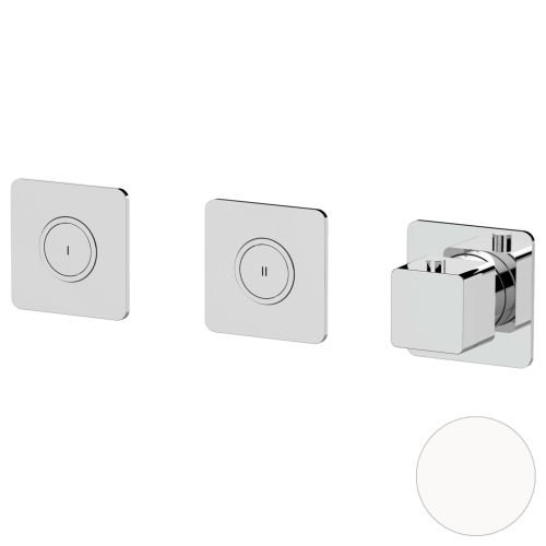 Смеситель для душа Remer Absolute AU99D2PKBBO встраиваемый в стену белый с термостатом