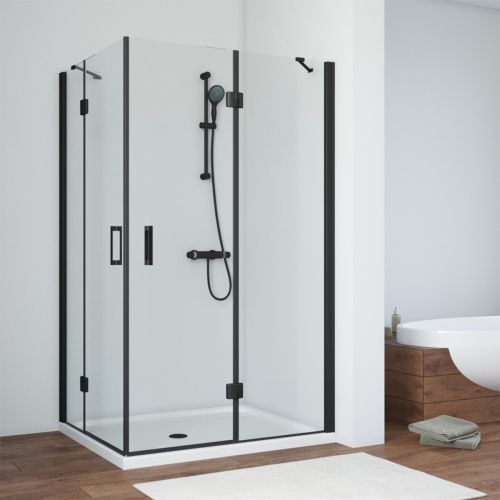 Душевой уголок Vegas-Glass AFA-F TUR+NOVO AFA-F NOVO 90*80 02М crystalvision R 90х80 стекло прозрачное профиль черный без поддона