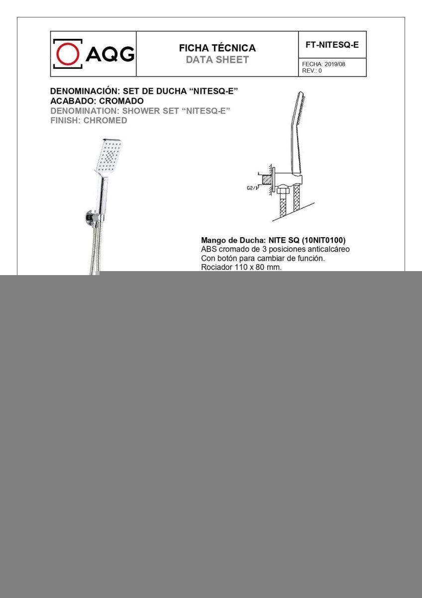 Душевой комплект AQG Alpha 19ALPEC21602 настенный - фото 5