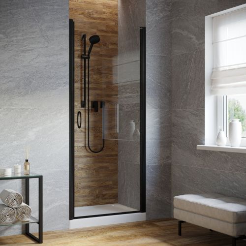 Душевая дверь Vegas-Glass EP LUX EP LUX 90 02М 1 R 90х200 стекло прозрачное профиль черный матовый