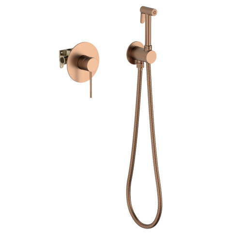 Смеситель с гигиеническим душем Timo Saona 2389/19SM встраиваемый в стену розовое золото без термостата