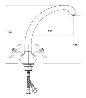 Смеситель для кухни D-Lin D153810 на мойку хром - фото 2