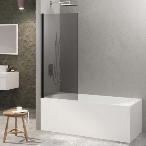 Душевая шторка Berges RIVER 065017 90х145 стекло тонированное профиль черный матовый ориентация универсальная