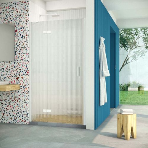 Душевая дверь Vegas-Glass AFP Retta AFP Retta 120 01 Moru L 120х200 стекло рифленое профиль белый