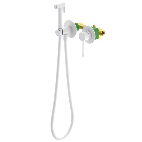 Смеситель с гигиеническим душем Timo Saona 2339/16SM встраиваемый в стену белый