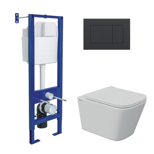 Комплект унитаз с инталляцией и клавишей смыва Berges АТОМ 043367