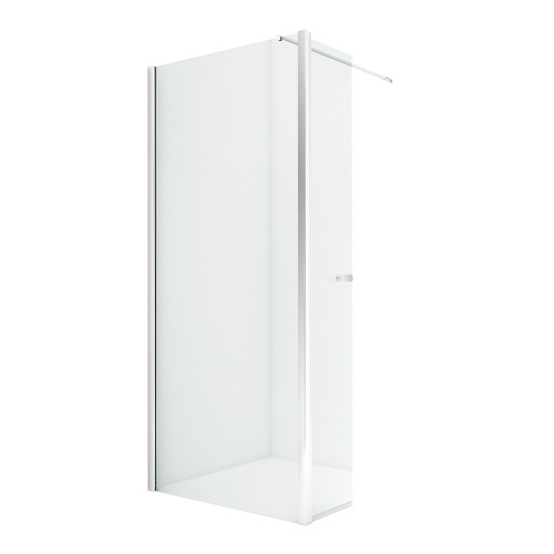 Душевая перегородка New Trendy NEW SOLEO Chrome K-0344 90х195 стекло прозрачное профиль хром глянцевый Душевая перегородка New Trendy NEW SOLEO Chrome K-0344 90х195 стекло прозрачное профиль хром глянцевый