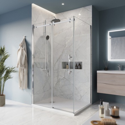 Душевой уголок BelBagno MARINO MARINO-AH-1-120/90-C-Cr 120х90 стекло прозрачное профиль хром глянцевый без поддона