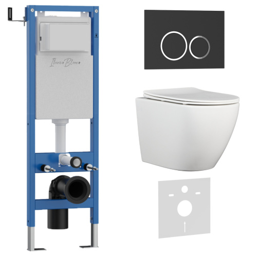 Комплект унитаз с инталляцией и клавишей смыва Iberica Blanca BILBAO ALTO IB.001M.BLA.231.822