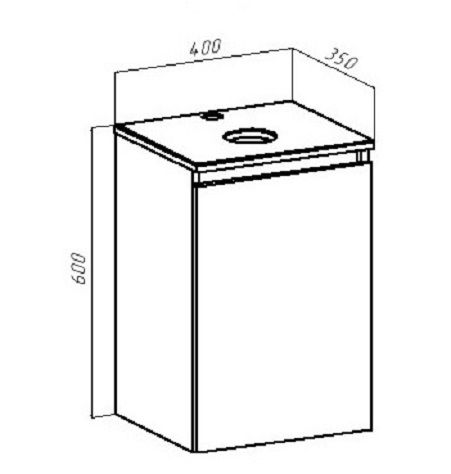 Тумба под раковину Runo БАРИ 00-00001376 40х40 подвесная цвет серый/белый - фото 5