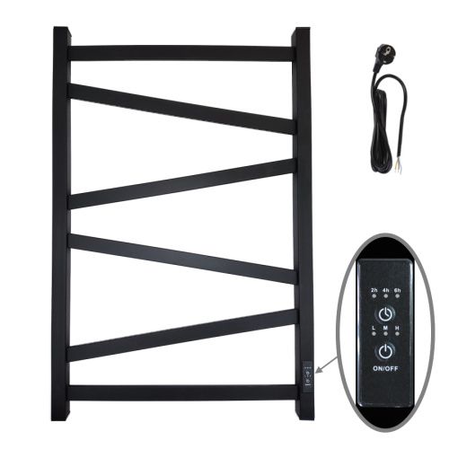 Полотенцесушитель Маргроид Зигзаг профильный Зигзаг-8050-1081-9005R 53х80 электрический черный матовый