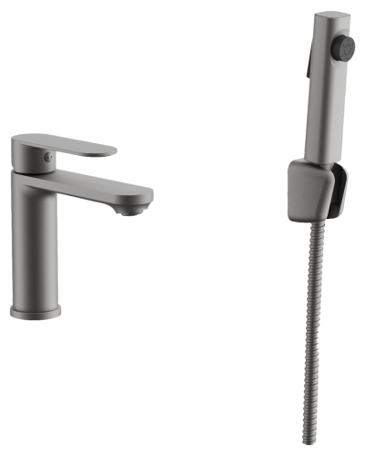 Смеситель Belz B713 B12713-3 на раковину оружейная сталь