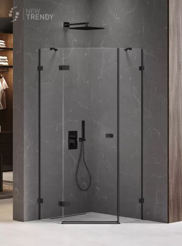 Душевой уголок New Trendy AVEXA Black EXK-3873 80х80 стекло прозрачное профиль черный без поддона