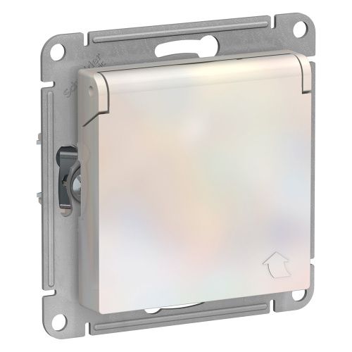 Розетка с/з со шторками с крышкой, 16А Systeme Electric AtlasDesign (АтласДесигн) ATN000446