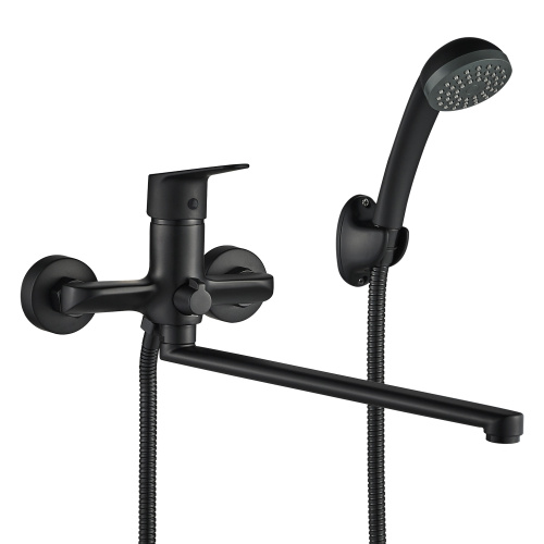 Смеситель для ванны WesnaArt Nova NOV03-320Black настенный черный