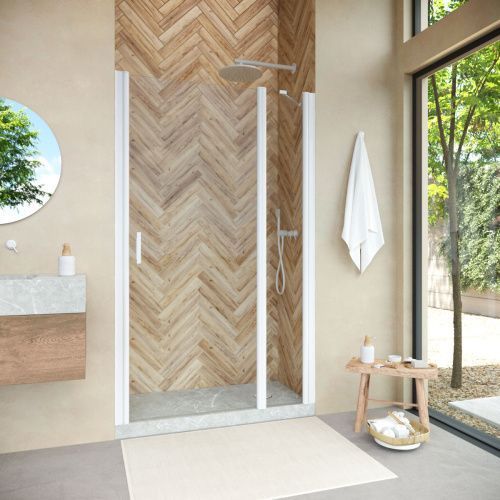 Душевая дверь Vegas-Glass EP-F-1 NOVO EP-F-1 NOVO 100 01 crystalvision R 100х190 стекло прозрачное профиль белый