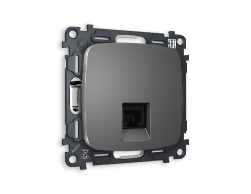 Комплект механизма телефонной розетки RJ-11(4P4C) со шторкой Ambrella Volt Omega (Омега) MO662030