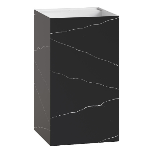 Раковина из искусственного камня Boheme Cube 802-NM 48х48 напольная цвет черный мрамор
